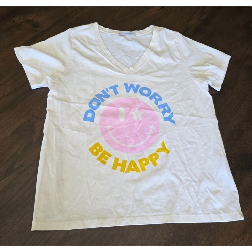Dont Worry Be Happy V-Neck Graphic Tee By South‎ Parade